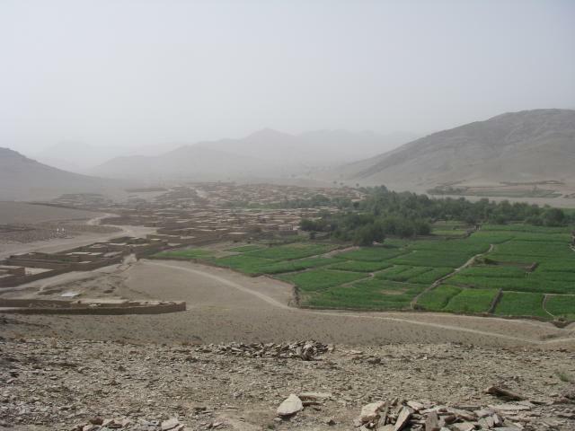 Afghan village and fields